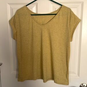 Yellow Heather Scoop Neck Short Sleeve Tee Shirt